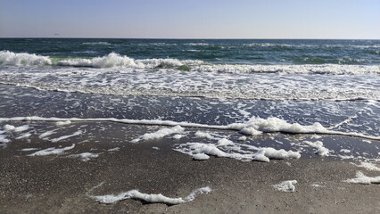 Beach, sea and waves.