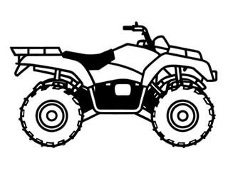 Black ATV on White Background - Vector Art Illustration