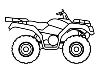 Black ATV on White Background - Vector Art Illustration