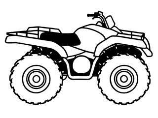 Black ATV on White Background - Vector Art Illustration