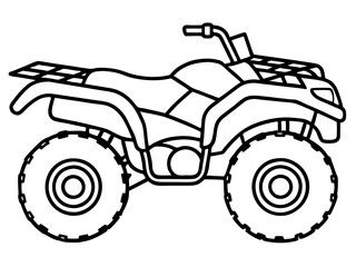 Black ATV on White Background - Vector Art Illustration