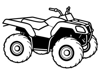 Black ATV on White Background - Vector Art Illustration