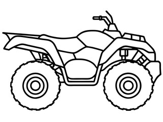 Black ATV on White Background - Vector Art Illustration