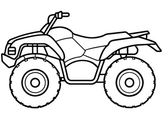 Black ATV on White Background - Vector Art Illustration