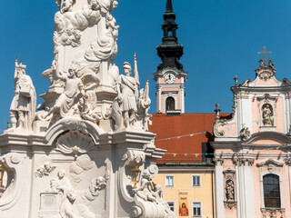 Obraz premium Sankt Polten, Austria - August 28, 2024: street views and casual life photo of architecture