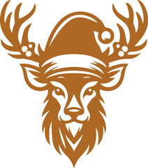 Merry Christmas with Deer Christmas Festive vector.