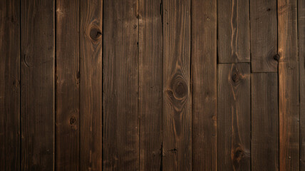 Fototapeta premium Fond de planche de bois marron foncé, papier peint. Vieux fond en bois texturé foncé grunge, la surface de la vieille texture de bois brun, vue de dessus lambris en bois de pin brun. 
