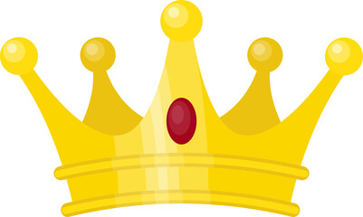 Luxury gold king's crown with oval ruby decoration © Nursery