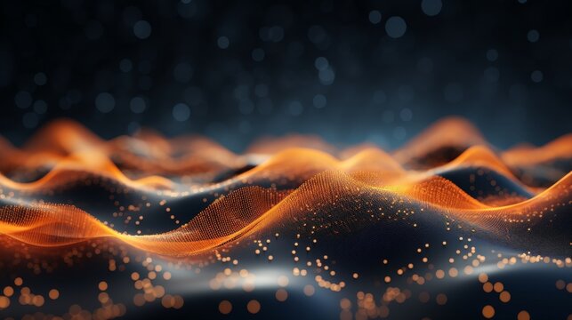 Exploring the intersection of network technology and communication in a 3d wave landscape