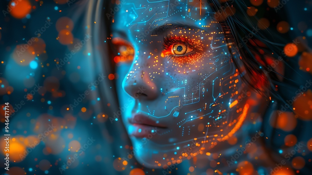 Leinwandbilder AI 7 descriptive keywords: futuristic : Generative AI