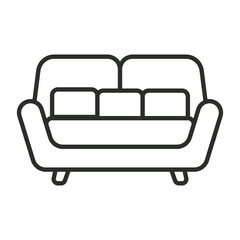 Sofa icon, Furniture symbol outline icon, editable vector illustration and transparent graphic element. Isolated on white background