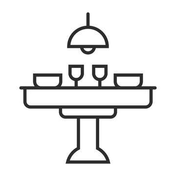 recommend clip art: Dinner table icon, Furniture symbol outline icon, editable vector illustration and transparent graphic element. Isolated on white background