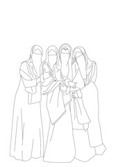 family of four in white