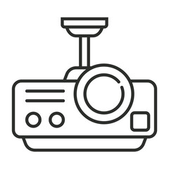 Projector icon, co-working symbol outline icon, editable vector illustration and transparent graphic element. Isolated on white background