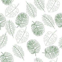 abstract pattern with botanical monstera design