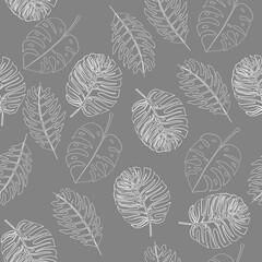 abstract pattern with botanical monstera design