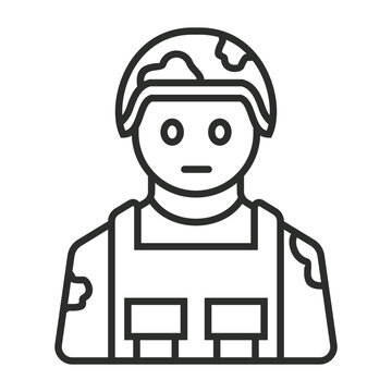 recommend clip art: Soldier icon, Military symbol outline icon, editable vector illustration and transparent graphic element. Isolated on white background