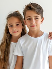 beautiful european boy and girl : Generative AI