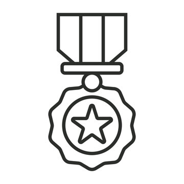 recommend clip art: Medal icon, Military symbol outline icon, editable vector illustration and transparent graphic element. Isolated on white background