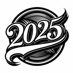 2025 Black Logo Vector Design