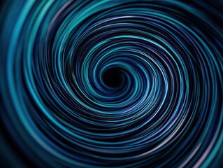 Obraz premium Complex light spirals over the stage, deep blue and green hues, hypnotic and surreal ambiance