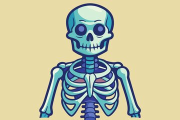 Skeleton, watercolor clipart illustration with isolated background.
