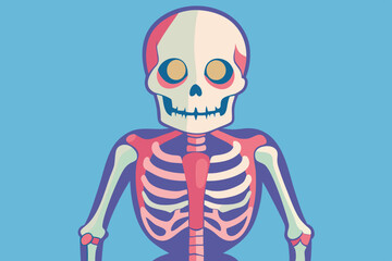 Skeleton, watercolor clipart illustration with isolated background.
