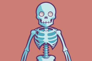 Skeleton, watercolor clipart illustration with isolated background.
