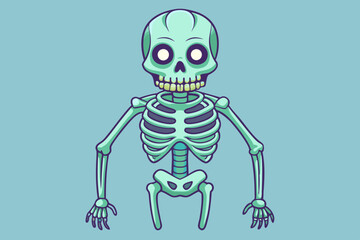 Skeleton, watercolor clipart illustration with isolated background.
