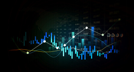 Stock market chart, exchange financial growth diagram.Financial business plan,earnings,sale and strategy. Analysis finance grow graph and market investment. 