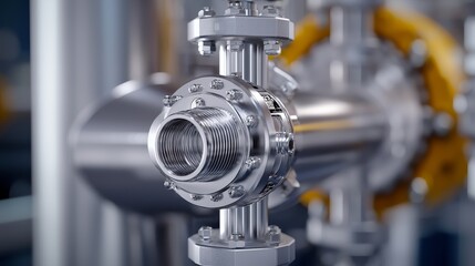 High-resolution shot of the ethylene cooling system s core components, highlighting the precision-engineered valves and fittings