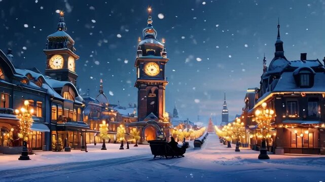 santa claus with christmas gifts ,happy new year hapiness raindeer sock snow