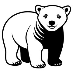 Polar Bear Cub Vector Art