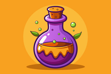 Halloween Potion, watercolor clipart illustration with isolated background.
