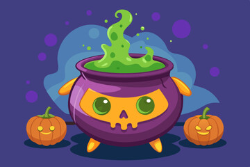 Halloween Potion, watercolor clipart illustration with isolated background.
