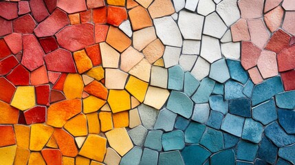 Colorful Mosaic Wall Texture Background