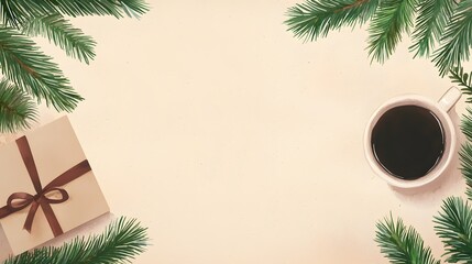 Christmas Coffee and Gift  Background