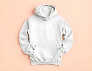 A blank hoodie mockup on a smooth pastel pink background, with soft shadows creating depth beneath the hoodie create with ai