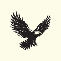 Editable Black Eagle Silhouette Design in Vector Format on a Transparent Background
