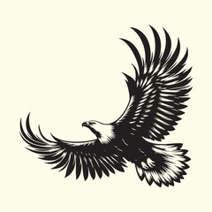 Editable Black Eagle Silhouette Design in Vector Format on a Transparent Background