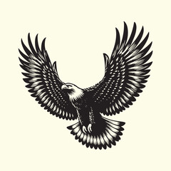 Editable Black Eagle Silhouette Design in Vector Format on a Transparent Background