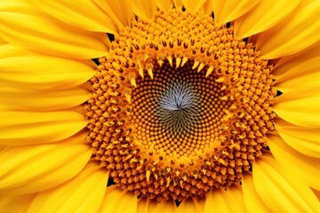 Close-up of a single vibrant sunflower with detailed petals and seeds