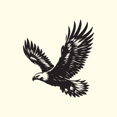 Editable Black Eagle Silhouette Design in Vector Format on a Transparent Background