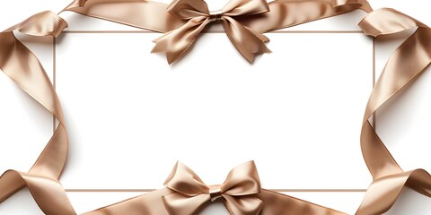 Elegant Ribbon Line Frame with Soft Curves and Bows for Gift Certificates