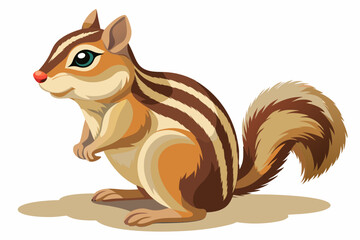 Chipmunk, watercolor clipart illustration with isolated background.
