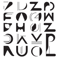 custom font with clean and modern lines