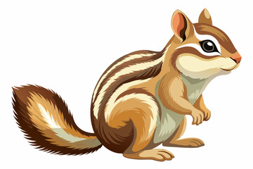 Chipmunk, watercolor clipart illustration with isolated background.
