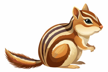 Chipmunk, watercolor clipart illustration with isolated background.
