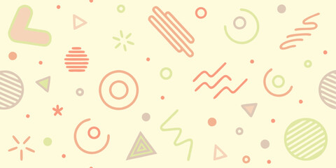 Colorful line doodle seamless pattern set. Creative minimalist style art background 