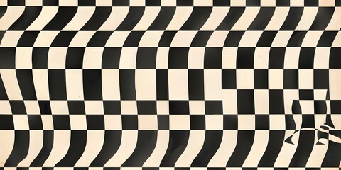 Obraz premium Retro Geometric Optical Illusion Pattern Design